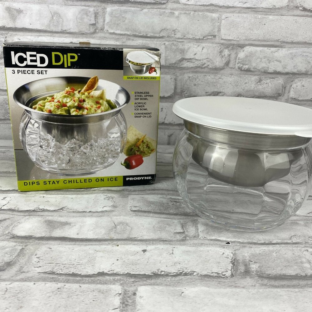 Prodyne Iced Dip 3 Piece Set Stainless Steel Bowls